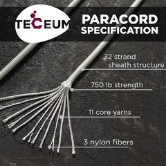 Reflective Paracord Rope 550lb 4mm – Glow para Cord – Camping Utility Rope | 550