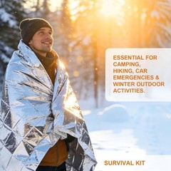 6 Pack Mylar Thermal Emergency Blankets 82×52 Camping Hiking First Aid Survival