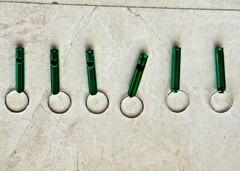 6-pack Aluminum Emergency Survival Whistle Keychain Outdoor Camping Rape Whistle
