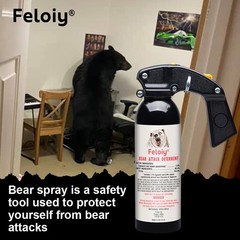 Feloiy 35 Feet BEAR Deterrent Repellent Spray 16 oz GLOW CAP CAMPING HIKING