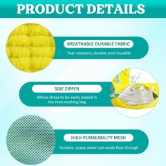 Shoe Washing Machine Bag 2 Pack, 360°Deep Clean 12.8 liters, Yellow 2pcs