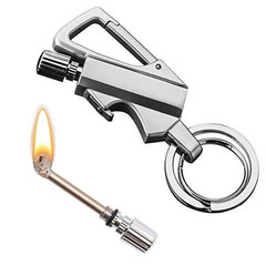 Permanent Match Infinity Lighter Multitool Keychain Bottle Opener Strike for Men