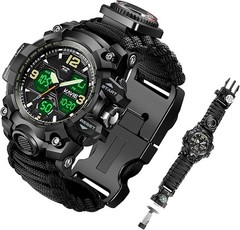 Mens Tactical Military Digital Watch, 23-in-1 Survival Multi-Functional Army …