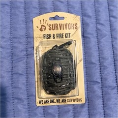 U Survivors Fish & Fire Kit Compact Black Survival Kit w/ Paracord Camping
