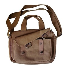 Vintage Shoulder Canvas Military Tech Bag with Padded Interior, 12x9in, 4 Colors