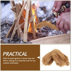 4pcs Natural Jute Fire Starters – Outdoor Fire Igniter for Camping Hiking Sur…