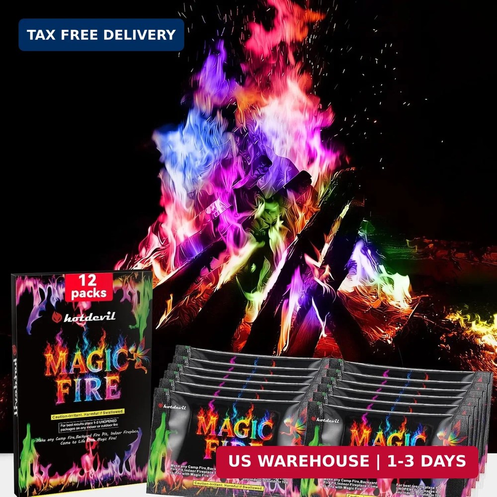 Hotdevil Fire Color Changing Packets (12Pack) Magical Flames Fire for Outdoor Ca