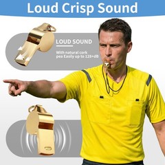 Whistle, 2 Pack Stainless Steel Sports Whistles with Lanyard, Loud Crisp Soun…