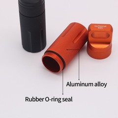 Outdoor Waterproof EDC Survival Container Capsule, Airtight Aluminum Bottle M…