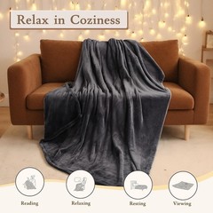 Electric Heated Blanket 62″x84″ Twin Size – 4 Heat Levels, 10H Auto Shut Off, Ul