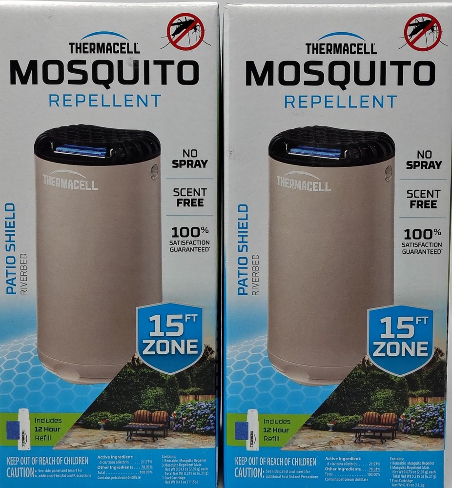Mosquito Repellent Lantern Thermacell Patio Shield 15 Ft Zone Scent Free NEW 2X