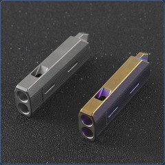 EDC Titanium Emergency Whistle Survival Safety Whistle Double Tubes Outdoor Gift