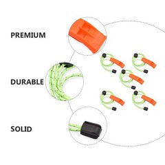 5Pcs Portable Safety Whistles Durable Plastic with Hanging Rope for Outdoor Use