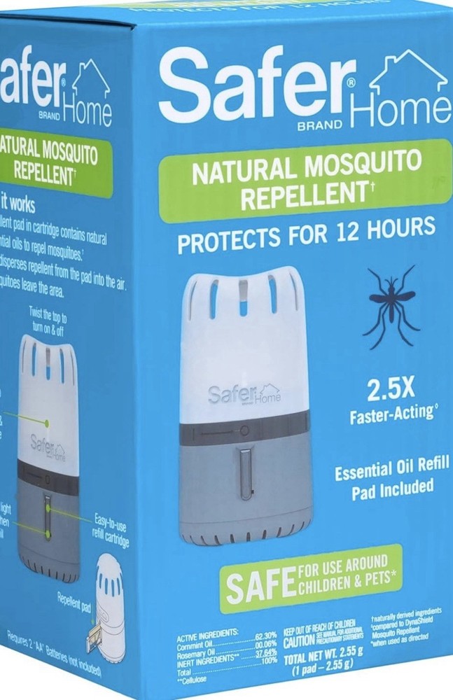 Safer Mosquito Repellent Pad, LED Light, Essential Oil, Safe for Children