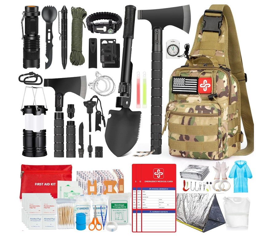Emergency Survival Kit First Aid Bug Out Tactical Prepper Kit 262 Piece Set