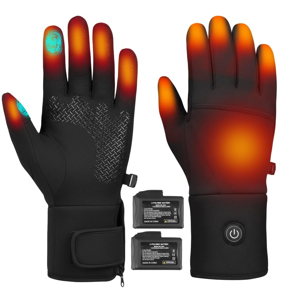 Brimekey Heated Gloves For Men Women Rechargeable Battery Electric Touchscreen