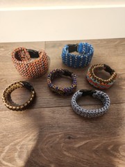 LOT: (6) Paracord Survival Bracelet – Handmade Multicolor – Outdoor Camping Hike