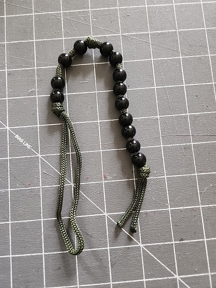 Olive Drab/black pace count beads, Ranger Beads