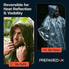 Poncho Térmico de Emergencia de Mylar con Capucha – Impermeable para Camping