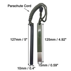3-Pack 5″ Ferro Rod Fire Starter with 4.92″ 5″×0.4″×0.4″ / 4.92″×0.59″×0.12″