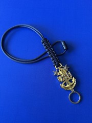 USN E9 MCPO Gold/Silver Anchor with Navy Blue Paracord Neck Lanyard