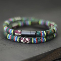 Bohemian Tactical Paracord Bracelet Men Magnetic Clasp Survival Gear
