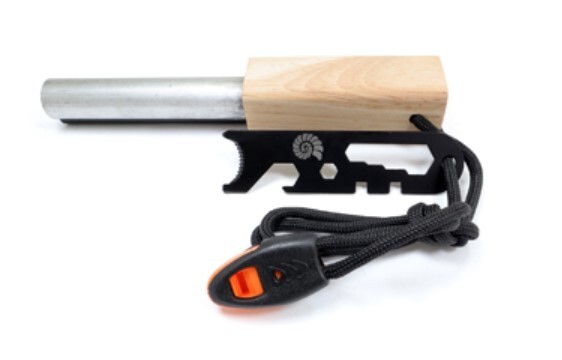 Fire Starter Origin Outdoors Striker with Emergency Whistle and Multitool Scraper