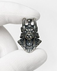 Anubis Head Lanyard Bead White Brass EDC Paracord Knife Charm Pendant