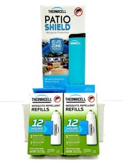 Thermacell Patio Mosquito Repeller + 2 Refills Scent-Free 15 × 15 Zone Brand New