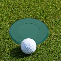 Reusable Plastic Golf Hole Cup Cover Green for Indoor Outdoor Use