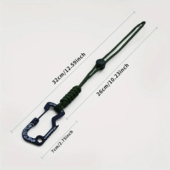 Multifunctional Tactical Hook Carabiner with Paracord Keychain Anti-Loss Rope fo