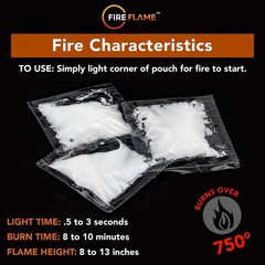 Waterproof Fire Starter Packets – 100 Odorless, Non-Toxic Pouches for Camping, B