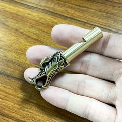 1X Brass Chinese Dragon Whistle Key Chain Pendant Outdoor Whistle Key Chain