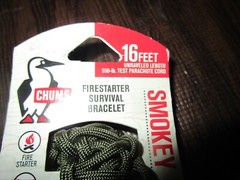 Chums Firestarter Survival Smokey Paracord Bracelet 16 Feet