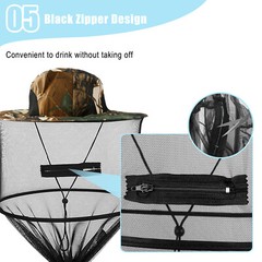 1/2PCS Anti-Mosquito Bug Bee Insect Head Net Hat Cap Sun Protection for Outdoor