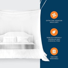 Ultra Large Mosquito Net with Carry Bag | 2 Openings, Ideal for Camping & Patio