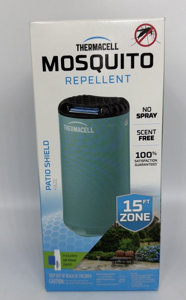 Thermacell Mosquito Repellent Patio Shield New sealed Box Haze color inc/refill