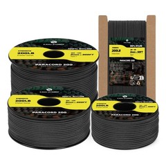 Kamu Synber Paracord 2mm 3 Strands 100ft 100% Nylon Rope Type I 100FT, Black