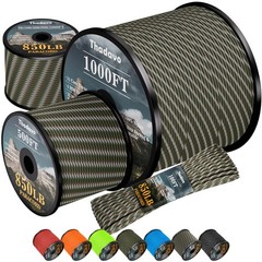 850Ib Reflective Paracord Rope, 50/100/200/500/1000ft 4MM 11 Strand Parachute…