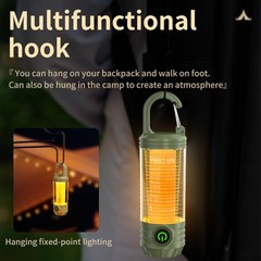 Mini Hook Flashlight Multi-Source Portable Camping Light for Outdoor Use