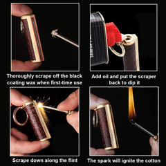 Permanent Match, Keychain Matchstick Fire Starter Immortal Lighter, Flint Match