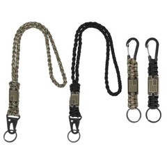 Paracord Keychain Carabiners Clip, 4Pcs& 21.7/6″ & Black/Army Green Camouflage