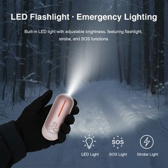 Gift Pocket Rechargeable Hand Warmers Pink 5 Heating LED/SOS/Strobe In/Outdoor-2