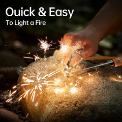 Ferro Rod Fire Starter, Survival Flint and Steel Fire Starter Kit for Hiking, Bu