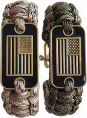 Paracord Bracelet – Tactical Survival Bracelet for Men with Bronze USA Flag – 3
