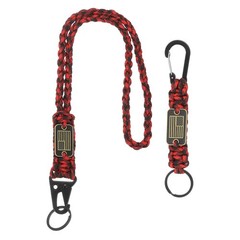Paracord Keychain Carabiners Clip, 2Pcs& 21.7/6″ & Red Black Camouflage