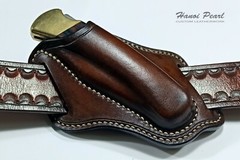 Custom Cross Draw Leather Sheath for Buck 110 Folding Hunter