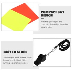 Referee Football Cards Penalty Tool Match Red and Yellow Whistle Set