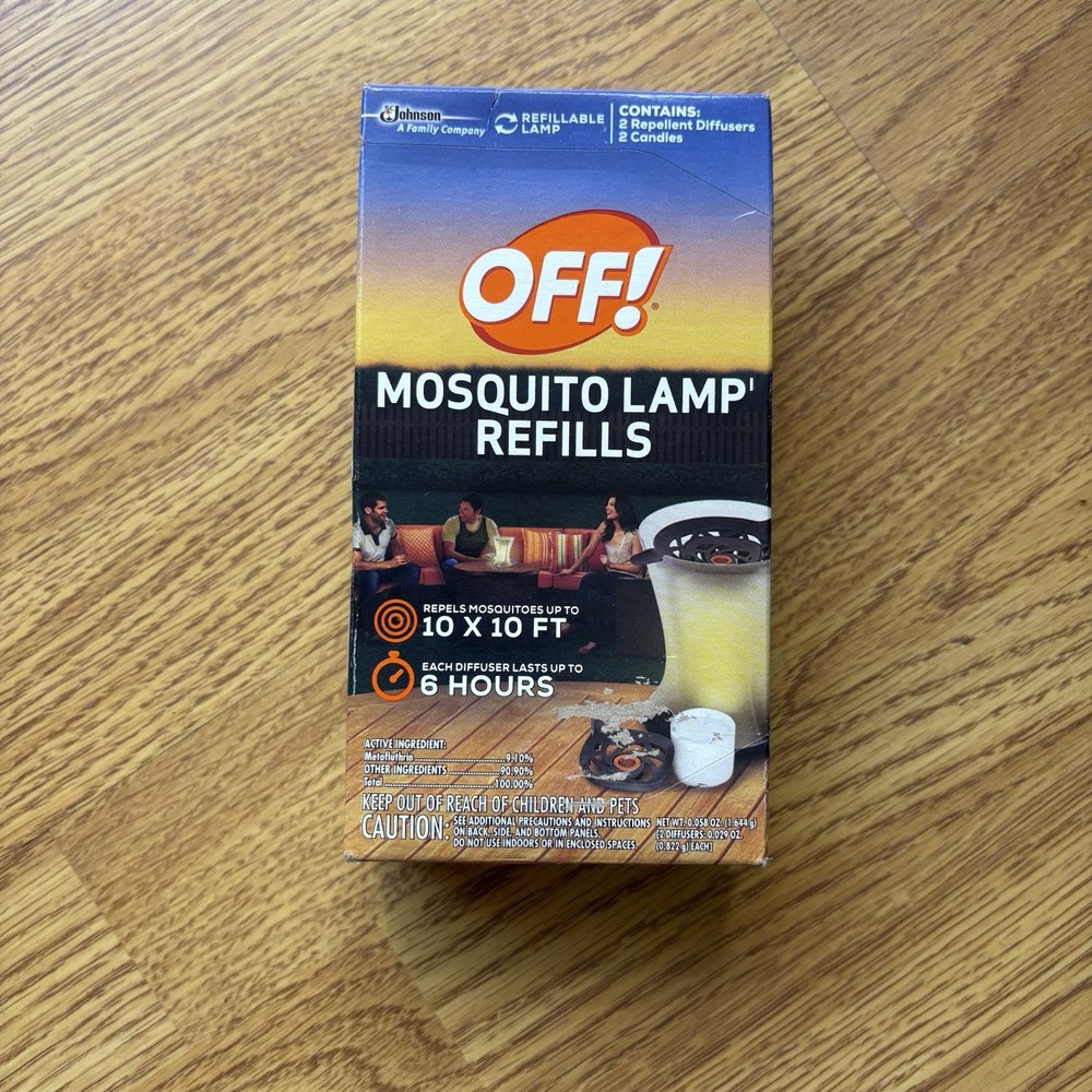 OFF! Mosquito Lamp Refills 2-Pack Outdoor Repellent 6 Hours NEW