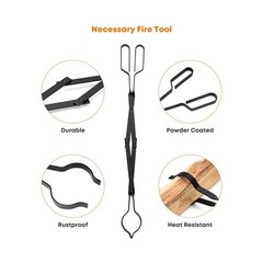 Stanbroil 26” Campfire Fireplace Tongs and 32” Premium Steel Fire P.